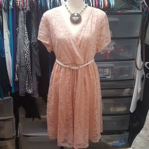 Torrid Pink Lace Skater Dress